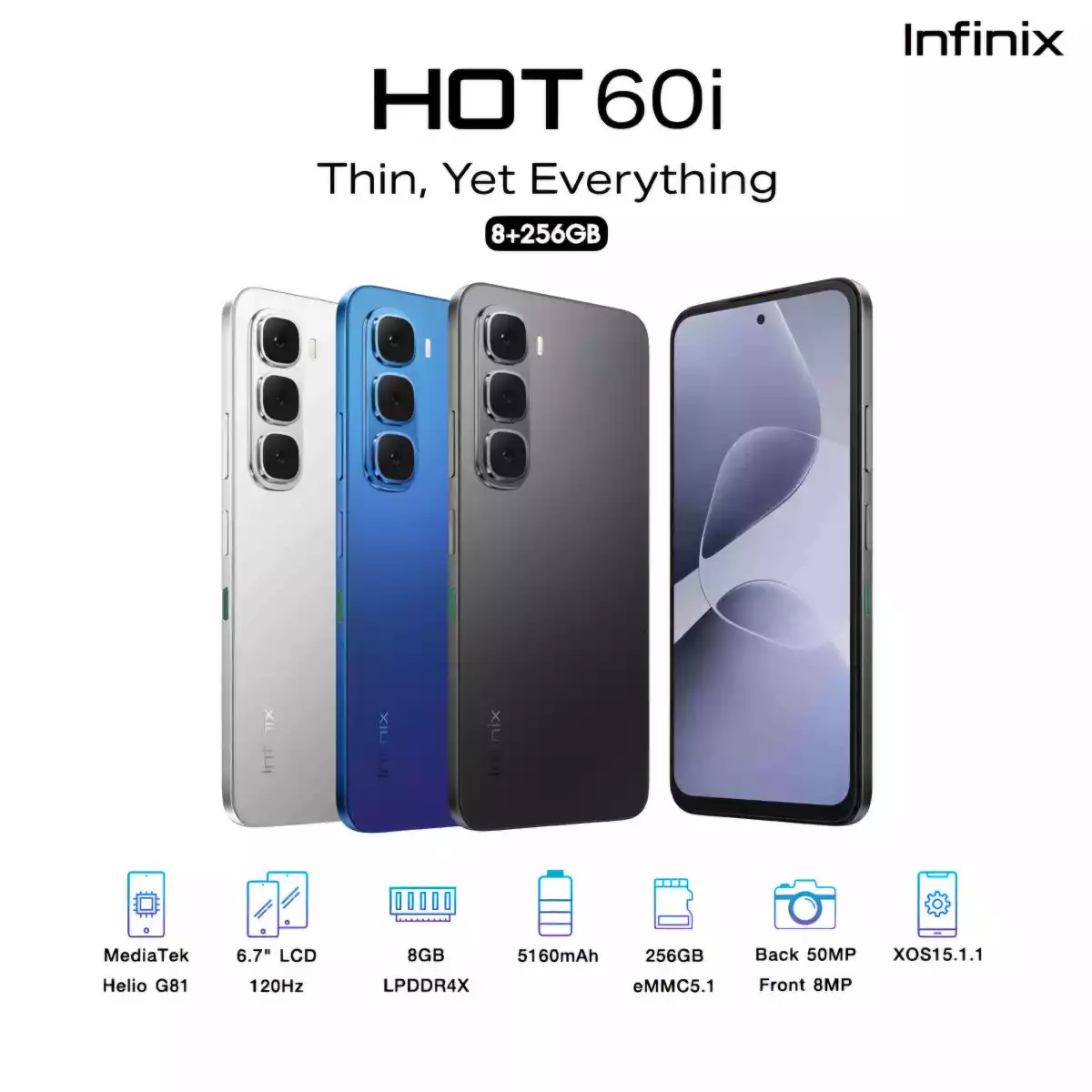 Infinix Hot 60i 8GB(4+4)+256GB